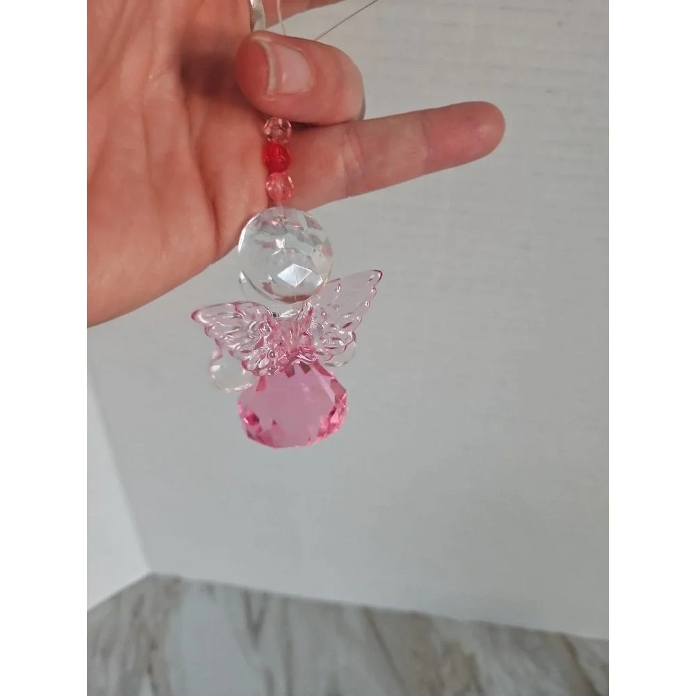 Angel of Love Acrylic Pink Crystal Ornament Sun-catcher  Sympathy  3